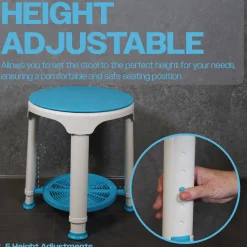 Aidapt douchekruk met draaibare zitting en opbergplank Sale