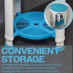 Aidapt douchekruk met draaibare zitting en opbergplank Sale