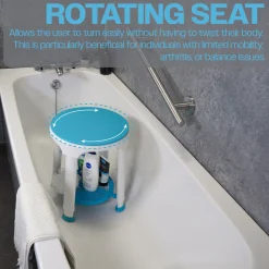 Aidapt douchekruk met draaibare zitting en opbergplank Sale