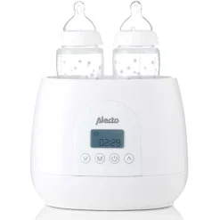 Alecto BW700TWIN - Snelle digitale duo flessenwarmer voor opwarmen, sterilisatie en ontdooien, wit Sale
