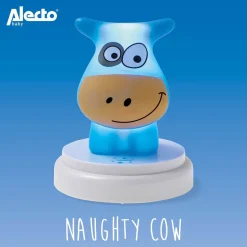 Alecto NAUGHTY COW - LED nachtlampje, koe, blauw Sale