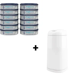 Angelcare Dress Up 12-pack Navulcassette incl. Witte Luieremmer Outlet