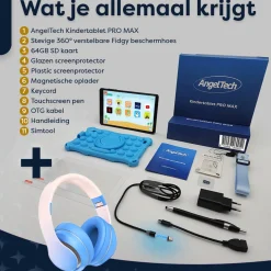 AngelTech Kinderpakket PRO MAX - Kindertablet + Kinderkoptelefoon Hot