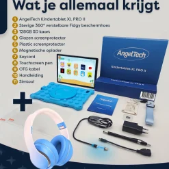 AngelTech Kinderpakket PRO II - Kindertablet + Kinderkoptelefoon Discount