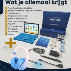 AngelTech Kinderpakket SLIM - Kindertablet + Kinderkoptelefoon Discount