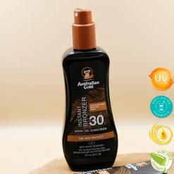 Australian Gold Instant Bronzer SPF30 Zonnebrand Spray Gel New