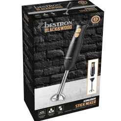 Bestron Staafmixer ASM600BW Zwart/Hout New