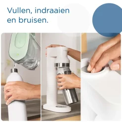 BRITA SodaTRIO RVS Grote Fles Wit Single Unit Clearance