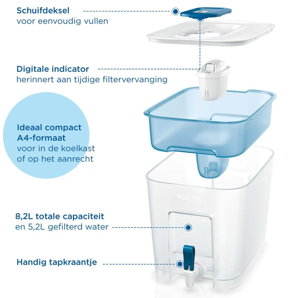 BRITA Waterfilterkan Flow Cool 8.2L Blauw incl. 1 MAXTRA PRO ALL-IN-1 Waterfilterpatroon Online