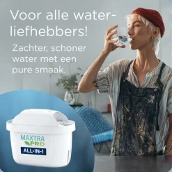 BRITA Waterfilterkan Glas 2.5L Blauw inclusief 1 MAXTRA PRO waterfilterpatroon Single Unit Sale