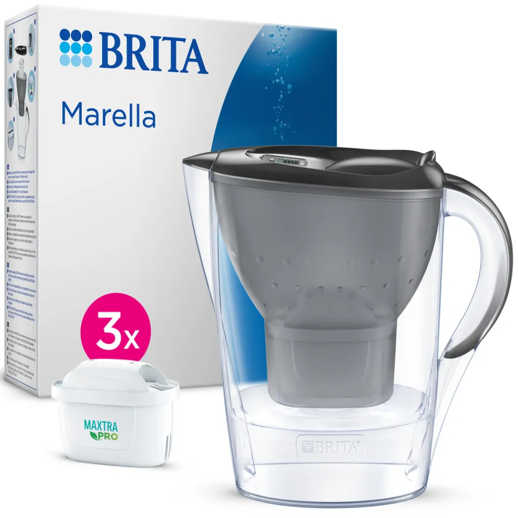 BRITA Waterfilterkan Marella Cool 2.4L Grijs incl. 3 MAXTRA PRO waterfilterpatroon New