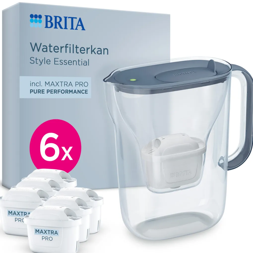 BRITA waterfilterkan Style Essential Blauw (2,4L) incl. 6x MAXTRA PRO filters Best