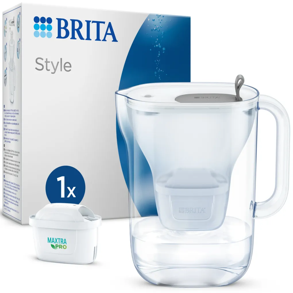 BRITA Waterfilterkan Style Cool 2.4L Grijs inclusief 1 MAXTRA PRO waterfilterpatroon Hot