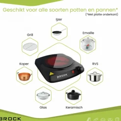 Brock Electronics compacte 1 pits elektrische infrarood kookplaat Discount