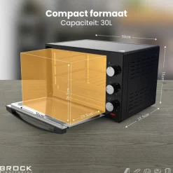 Brock Electronics elektrische mini vrijstaande convectie grill oven Outlet