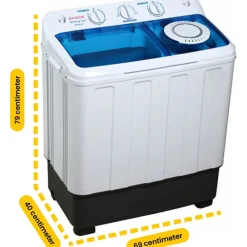Brock xl camping wasmachine met dubbele trommel 6,8kg was en 5,0kg centrifuge capaciteit Online