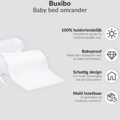 Buxibo Baby Bed Omrander Bedbumper Hoofdbeschermer Set van 2 Outlet