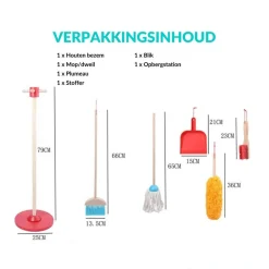 Buxibo Houten Kinder Schoonmaak Set Kids Speelgoed Cleaning Set Houten Gereedschap Online