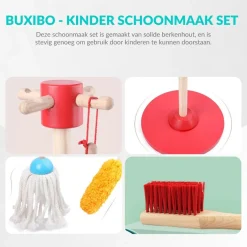 Buxibo Houten Kinder Schoonmaak Set Kids Speelgoed Cleaning Set Houten Gereedschap Online