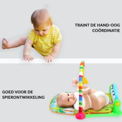 Buxibo 3-in-1 Baby/Peuter Gym Piano Speelmat voor Baby's Hot