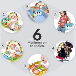 Buxibo 3-in-1 Baby/Peuter Gym Piano Speelmat voor Baby's Hot