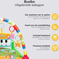 Buxibo 3-in-1 Baby/Peuter Gym Piano Speelmat voor Baby's Hot