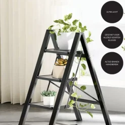 Buxibo Keukentrapje Vouwladder 3 Staps Keukenopstapje Opvouwbare ladderkruk Hot