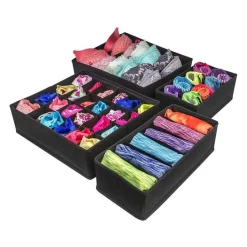 Buxibo Kleding Opbergbox Set Opvouwbaar Kastlade Verdeler Onder Bed Organizer 4 Stuks Discount