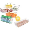 Buxibo Koelkast Organizers Set van 4 + Eierhouder (14 Eiren) Stapelbare Koelkast Bakken New