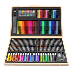 Buxibo Luxe 180 Delige Tekenset Tekendoos met Kleurpotloden Waskrijt Acrylverf Sale