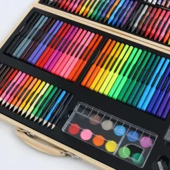 Buxibo Luxe 180 Delige Tekenset Tekendoos met Kleurpotloden Waskrijt Acrylverf Sale