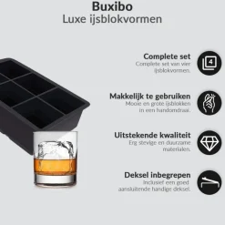 Buxibo Luxe IJsblokvormen Set van 4 Ice Cube Tray