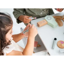 Buxibo Montessori Kaptafelset Hout met Kruk en Spiegel Kinder Make-up Tafel Best