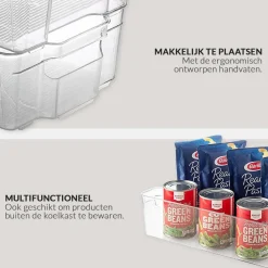 Buxibo 4x Koelkast Organizers Set Multifunctionele Koelkast/Badkamer/Kast/Kantoor Bakjes Outlet