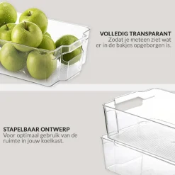 Buxibo 4x Koelkast Organizers Set Multifunctionele Koelkast/Badkamer/Kast/Kantoor Bakjes Outlet