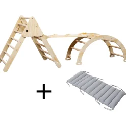 Buxibo XXL Klimrek Opvouwbare Driehoek + Klimboog met Kussen + Helling met Glijbaan Online