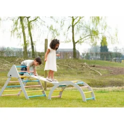 Buxibo XXL Klimrek Opvouwbare Driehoek Klimboog Helling met Glijbaan Montessori Online