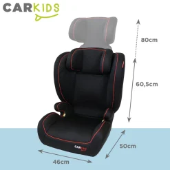 Carkids I-Size Autostoeltje Frankie 100-150cm Zwart/Rood Hot