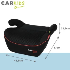 Carkids I-Size Zitverhoger Alex 125-150cm Zwart/Rood