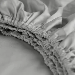 Cinderella Dubbele Splittopper Hoeslaken Katoen Satijn Sunday - light grey 180x210cm New