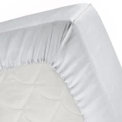 Cinderella Topper Hoeslaken Katoen Satijn - licht grey 90x210cm Sale