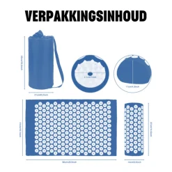 Confibel Acupressure Mat en Kussen Spijkermat Set met Triggerpoint Bal Massage Ontspanning New