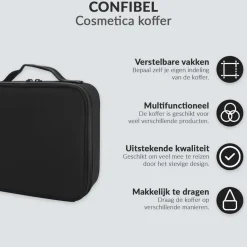Confibel Cosmetica Koffer Make-up Koffer met verstelbare vakken Outlet