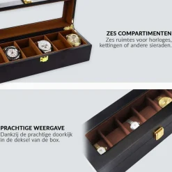 Confibel Luxe Houten Horloge Box Geschikt voor Horloges en Sieraden Best