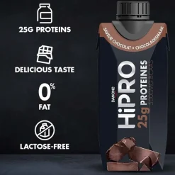 DANONE HiPRO Chocolade Proteïneshake Voordeelverpakking 32 x 330ml New