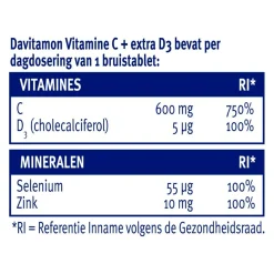 Davitamon Vitamine C + Extra D3 Bruistabletten Hot