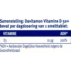 Davitamon Vitamine D 50+ Smelttabletten Hot
