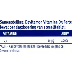 Davitamon Vitamine D Volwassenen Smelttabletten Online