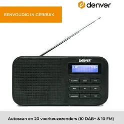 Denver DAB42B Noodradio DAB+/FM-radio met Bluetooth Discount