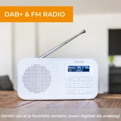 Denver DAB42W Noodradio DAB+/FM-radio met Bluetooth Outlet